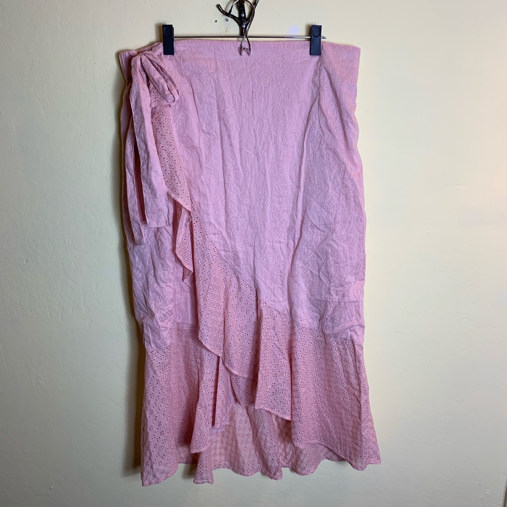 Lane Bryant 18/20 Pink Eyelet Lace Ruffle Skirt